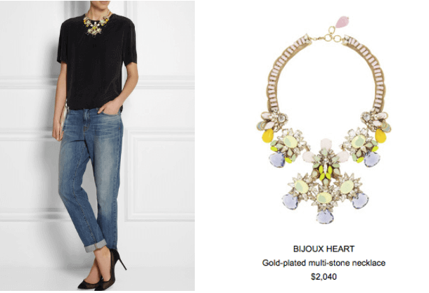 Pastel Statement Necklace with Jeans & Tee Look